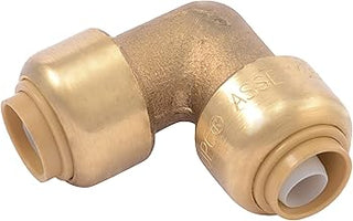 SharkBite 3/8 Inch (1/2 Inch OD) 90 Degree Elbow, Push to Connect Brass Plumbing Fitting, PEX Pipe, Copper, CPVC, PE-RT, HDPE, U246LFA