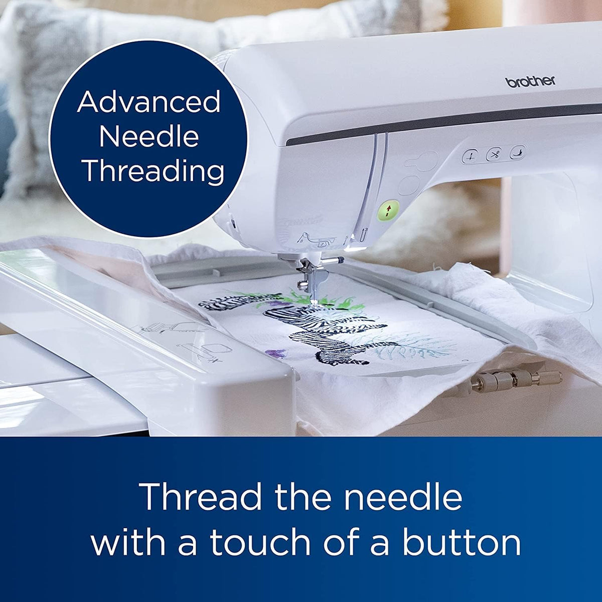 Inno-vis Embroidery Machine With BES Blue Software by Brother – 16"x27"x11", Metal, White, Model NQ1700E
