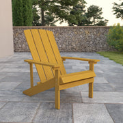 Charlestown Commercial Grade Indoor/Outdoor Adirondack Chair by Flash Furniture – Set of 1, Polystyrene, Yellow, Model JJ-C14501-YLW-GG