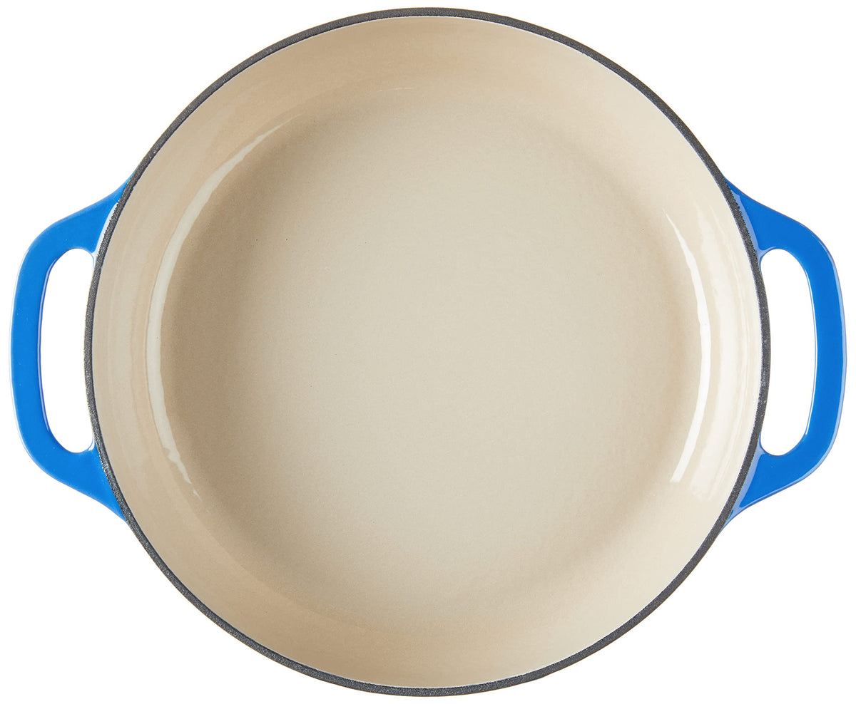 Enameled Cast Iron Covered Casserole by Lodge – 3.6 quarts, Cast Iron, Caribbean Blue, Pack of 2