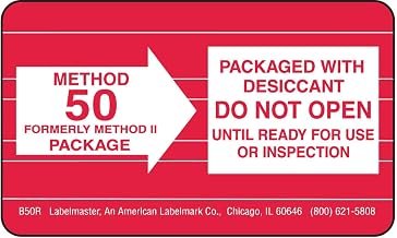 Labelmaster B50R Method 50 Paper Label, 2-1/2" x 1 1/2" (Pack of 1000)