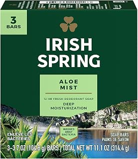 Irish Spring Deodorant Bath Bar Soap Aloe, 3.75 Oz