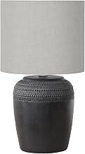 Monarch Specialties I 9781 Lighting - 17" H Table Lamp Grey Ceramic/Ivory Shade