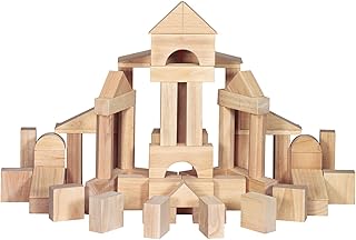 Melissa & Doug Standard Unit Solid-Wood Building Blocks with Wooden Storage Tray, 60-Piece Hardwood Sorting & Stacking Toys for Building & Balancing, Preschool Learning Toys for Kids Ages 3+