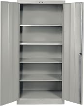 425S24-HG Series 400 Commercial KD Storage Cabinet, Solid Door, Stationary, Unassembled, 48" Width x 24" Depth x 72" Height, Hallowell Gray