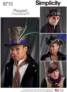 Simplicity Cosplay Costume Hat Sewing Patterns, One Size Only