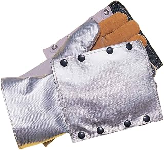 John Tillman Silver and Brown Leather and Aluminized Rayon Wool Lined Aluminized Welding Glove with Gauntlet Cuff, Large (TIL820BHP)
