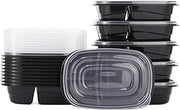 Rubbermaid 32-Piece Food Storage Containers with 2 Compartments and Lids for Lunch, Meal Prep, and Leftovers, Dishwasher Safe, 4.7-Cup, Black