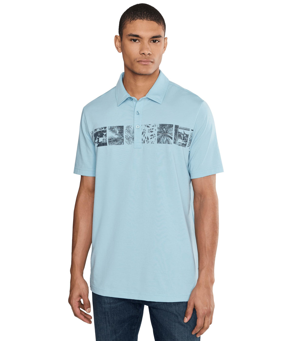 Men's Performance Jersey C by TravisMathew – Polyester, Cotton, Forget Me Not, Model A46746