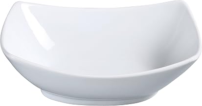 Yanco ML-609 Rectangular Bowl, 32 oz Capacity, 9" Length x 7" Width, Porcelain, Super White, Pack of 12