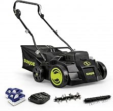 Sun Joe Cordless Scarifier & Dethatcher w/ 5 Depth Positions, 24V-X2-DTS15 | 600W Brushless Motor, 15-Inch Cutting Width - Heavy-Duty Yard Trimmer, Lawn Maintenance