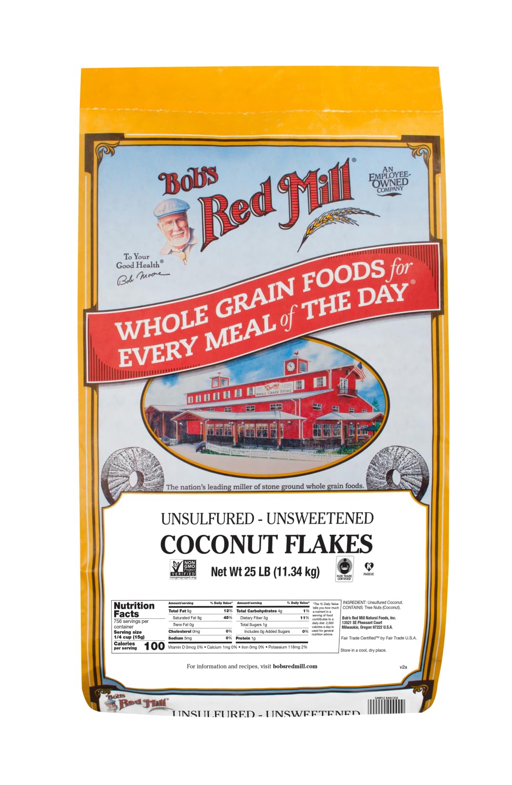 Flaked Unsweetened Coconut by Bob's Red Mill – 400 Ounce (Pack of 1), White, Model BG11022