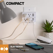 Ultra Slim USB Wall Plate with Two AC Outlets by Honeywell – White, Model HW-WC002-199