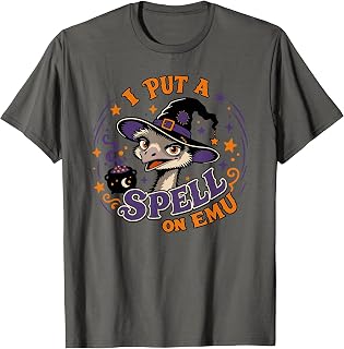 I Put A Spell On Emu Funny Halloween Pun T-Shirt