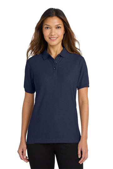 Women's Silk Touch Polo Navy by Port Authority – Medium, Silk, Navy, Model L500