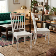 Solid Wood Spindle Back Side Chairs Set of by Starlight Canyon Home – 19 x 24 x 42.25 inches, Solid + Manufactured Wood, White, Pack of 2