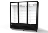 Commercial Glass Door Merchandiser Refrigerator by Omcan – 79 Inches, 72 cubic_feet, Black, Model 50125