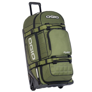 RIG 9800 Wheeled Gear Bag Green by OGIO – 34'' H x 16.5'' W x 15.25'' D, 123 liters, Nylon, Green, Model 801000.04