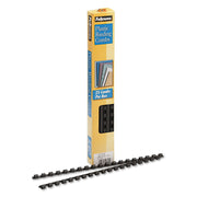 1/4in Black Binding Combs (25 Pack) by Fellowes – Each, 20.0 pages, Plastic, Black, Model 52320