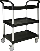 Thunder Group 33 1/2" x 16 1/8" x 37" 3-tier bus cart, black (asslembly required), comes in each