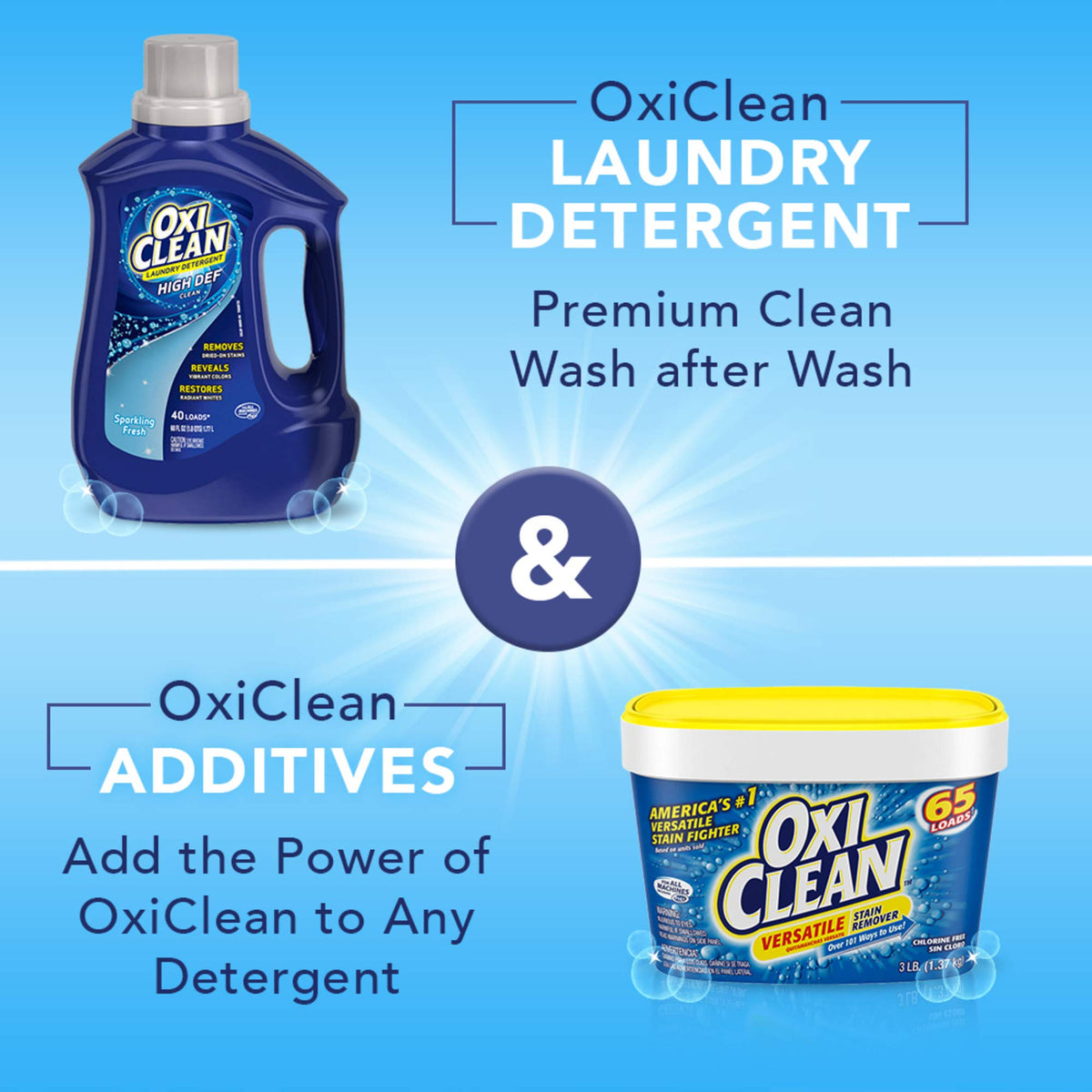 OxiClean 60 Fl Oz (Pack of 1) / Sparkling Fresh Scent / Blue Liquid Detergent