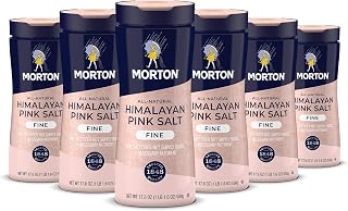 Morton All-Natural Himalayan Pink Salt Fine Grain, 17.6 oz, 6-Pack