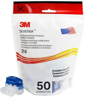 3M Scotchlok Electrical IDC 314-BOX, 22-14 AWG, Blue, Pack of 50