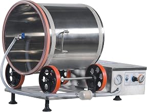 KMV-25, 1/6 HP Motor, 120V, 1 Phase, Stainless Steel Tumbler, Transparent Robust Polycarbonate LID, 55LBS Tumble Capacity, 9 GL/MIN Pump Capacity