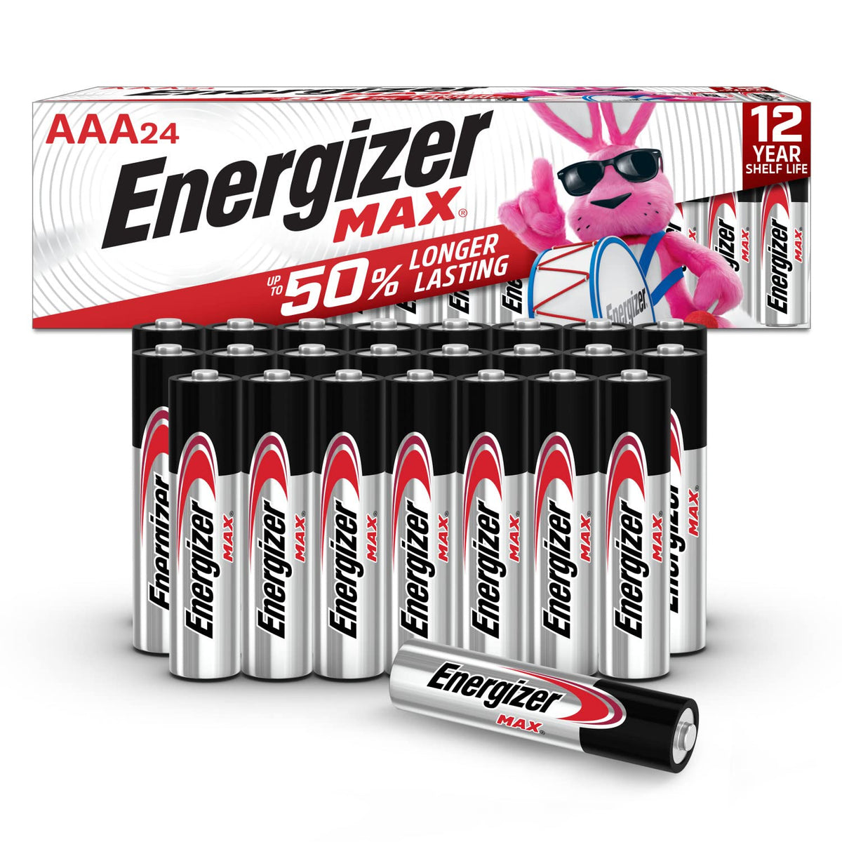 MAX AAA Batteries (24 Pack) by Energizer – 24 Count (Pack of 1), Black/Sliver