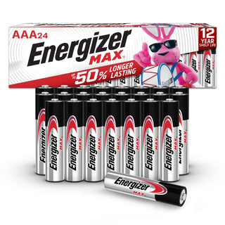 MAX AAA Batteries (24 Pack) by Energizer – 24 Count (Pack of 1), Black/Sliver