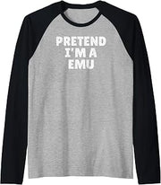 Easy Lazy Halloween Costume, Pretend I'm A Emu Raglan Baseball Tee