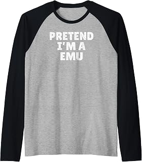 Easy Lazy Halloween Costume, Pretend I'm A Emu Raglan Baseball Tee