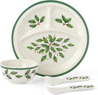 Lenox Holiday Children's Melamine 4-Piece Christmas Dinnerware Set for 4