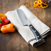 Classic IKON 5" Hollow Edge Santoku Knife by Wüsthof – 5", Steel, Black, Stainless, Model 4172