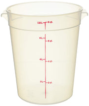 8 qt Round Polypropylene Food Storage Container - Camwear® by Cambro – 8 quart, 7.57 liters, Plastic, Translucent, Pack of 12