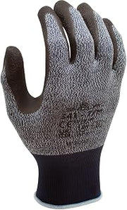 SHOWA 341 Natural Rubber Latex Palm Coated General Purpose Work Gloves with Nylon/Poly Liner, 13-Gauge, for Vending Machines Black, Small (12 Pair)