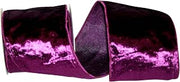 Reliant Ribbon Designer Plush Velvet Elite Wired Edge Ribbon, 4 Inch X 5 Yards, Purple