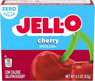 Jell-O Sugar Free Gelatin, Cherry, 0.3 OZ (Pack of 4)