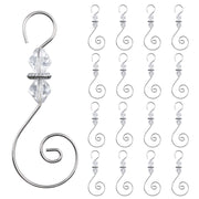 Increway Ornament Hooks, S-Shaped Metal Hangers with Crystal Beads, Silver, 30 Pack