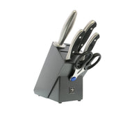 J.A. International Forged Synergy 6-pc Knife Block Set by HENCKELS – 6 Piece, Stainless Steel, Black/Stainless Steel, Model 16031-000