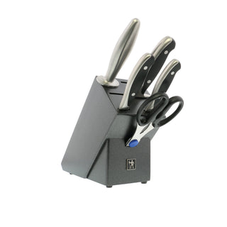 J.A. International Forged Synergy 6-pc Knife Block Set by HENCKELS – 6 Piece, Stainless Steel, Black/Stainless Steel, Model 16031-000