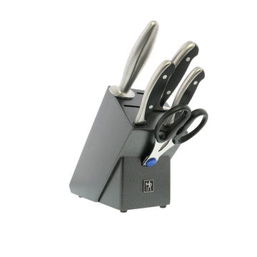 J.A. International Forged Synergy 6-pc Knife Block Set by HENCKELS – 6 Piece, Stainless Steel, Black/Stainless Steel, Model 16031-000