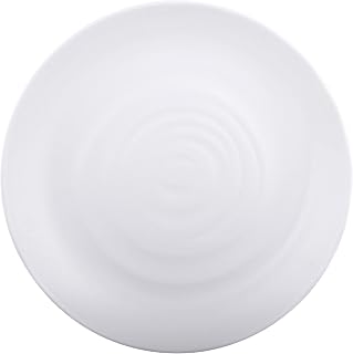 Elite Global Solutions JW7009-W Round Plate, 9 1/4" Dia. x 1 1/4" h., Melamine, White (Pack of 6)