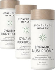 Stonehenge Health Dynamic Mushrooms® | Lions Mane+ Brain, Memory, Focus (Pack of 3)