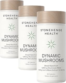 Stonehenge Health Dynamic Mushrooms® | Lions Mane+ Brain, Memory, Focus (Pack of 3)