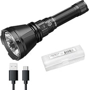Fenix HT18R V2.0 3700 Lumen Long Range Rechargeable Flashlight USB-C LED Thrower Dual Switch Instant Turbo Waterproof Hunting Search Rescue Tactical Light with Lumentac Organizer