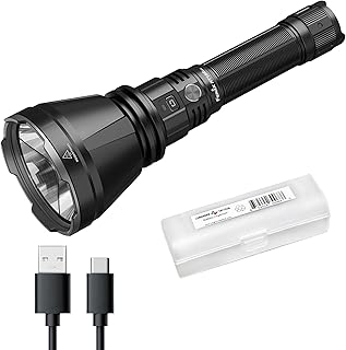 Fenix HT18R V2.0 3700 Lumen Long Range Rechargeable Flashlight USB-C LED Thrower Dual Switch Instant Turbo Waterproof Hunting Search Rescue Tactical Light with Lumentac Organizer
