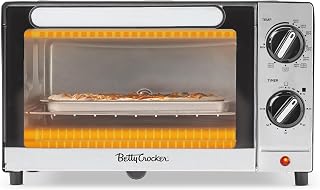 Betty Crocker 9L 2-Slice Toaster Oven, 1000 Watts, BC-5665B, Black/Silver