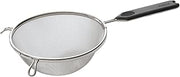 Winco 6 1/4" Stainless Steel Mesh Strainer | Single medium, Tin-plated steel, Wire handle, Hanging loop, Deep bowl, Great for Rinsing Produce, Straining and Kitchen Prep