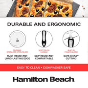 Pizza Cutter 8in soft touch handle by Hamilton Beach – Pizza Cutter, Stainless Steel, Black